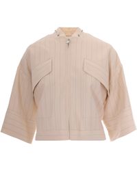 Liu Jo - Cream Pinstripe Jacket - Lyst