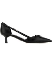 Prada - Black Leather Pumps - Lyst