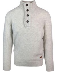 Barbour - Button-Front Mock Neck Knit Sweater - Lyst