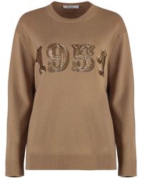 Max Mara - Plush Wool And Cashmere Sweater With Sequin Detailing - Lyst