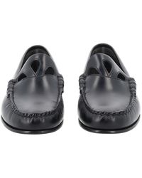 Hereu - Leather Cutout Moccasin Loafers - Lyst