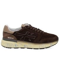 Premiata - Suede Sneakers With Graphic Cream Sole - Lyst