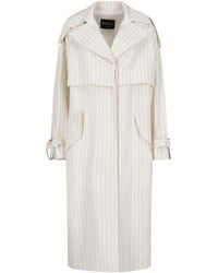 Dondup - Pinstriped Oversized Trench Coat - Lyst