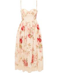 Zimmermann - Structured Linen Mini Dress With Boning And Adjustable Straps - Lyst