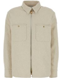 Moncler - Ivory Boucle Down Jacket - Lyst
