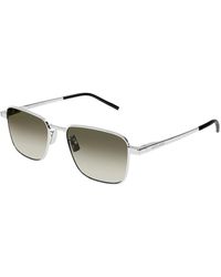 Saint Laurent - Sunglasses Square Full Rim, Frame And Gradient Mirror Lens Sl529006 - Lyst