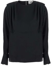 Ba&sh - Cadie Tech Fabric Button-Up Shirt With Classic Collar - Lyst