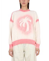 Palm Angels - Patent Leather Effect Palm Sweater - Lyst