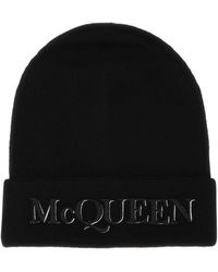 McQueen - Embroidered Logo Beanie - Lyst