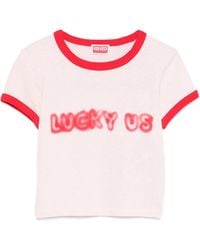 KENZO - Words' Cropped Cotton T-Shirt - Lyst