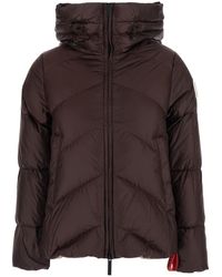 AFTER LABEL - Helsinki Tech Fabric Down Jacket With Hood & Logo Patch - Lyst
