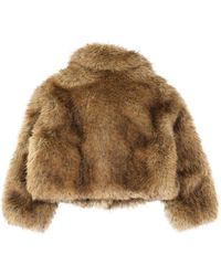 STAND - Faux Fur Cropped Jacket - Lyst