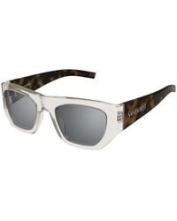 Saint Laurent - Transparent Cream Mini Sunglasses - Lyst