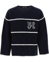 Palm Angels - Embroidered Jacquard Sweater - Lyst