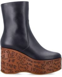 Chloé - Maxime Ankle Boots With Sculptural 9 Cm Wedge And 4.5 Cm Platform - Lyst