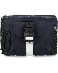 A.P.C. - A. P.C. Belt Handbag With Front Logo Patch, Buckle Fastening & Multiple Compartments - Lyst