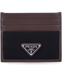 Prada - Recycled Polyamide & Calf Leather Wallet - Lyst
