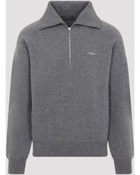 Prada - Half-Zip Polo Neck Knit Sweater - Lyst