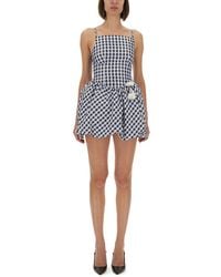 Self-Portrait - Checkered Taffeta Mini Dress - Lyst