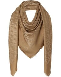 Fendi - Silk And Wool Blend Scarf - Lyst