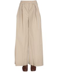 Aspesi - Wide-Leg Poplin Pants With Drawstring Waist - Lyst