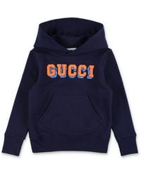 Gucci - Kids Sweatshirt With Fixed Hood And Logo Lettering On The Front - Lyst