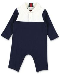 Gucci - Baby Long-Sleeve Polo Romper - Lyst