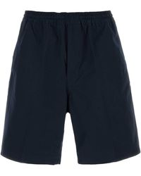 Prada - Dark Poplin Bermuda Shorts - Lyst
