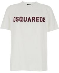 DSquared² - T-Shirt With Embroidered Logo On The Chest - Lyst
