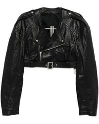 Rick Owens - Reimagined Leather Jacket With Adjustable Belt - Lyst