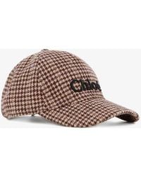 Chloé - Boys Houndstooth Hat With Embroidered Logo And Adjustable Strap Closure - Lyst