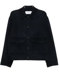 Lardini - Wool And Cashmere Button-Front Jacket With Front Pockets - Lyst