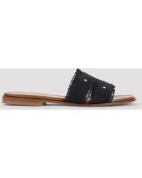 Celine - Fringed Triomphe Flat 15 Sandals - Lyst