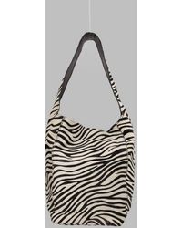 Alysi - Animal-Print Mini Leather & Cotton Shoulder Bag - Lyst