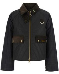 Barbour - Quilted Spey Waxed Jacket Cotton/Polyester Coat - Lyst