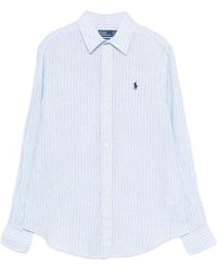 Polo Ralph Lauren - Ralph Lauren Spread-Collar Linen Shirt With Buttoned Placket - Lyst