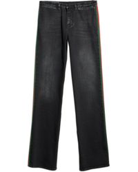 Gucci - Straight-Leg Jeans With Side Web Detail And Leather Label - Lyst