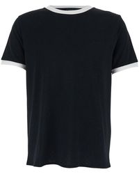 A.P.C. - Crew Neck T-Shirt With Contrasting Details On The Neck And Sleeves - Lyst