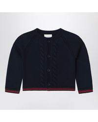 Gucci - Wool Cardigan With Web Tape - Lyst