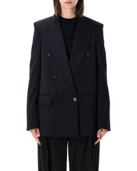 Stella McCartney - Oversized Double-Breasted Wool Blazer With Peak Lapels - Lyst