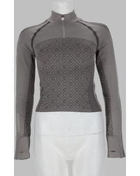 CASABLANCA - Monogram Half-Zip Mock Neck Long Sleeve Top - Lyst