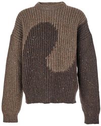 ERL - Knit Crewneck Sweater With Bicolor Motif - Lyst