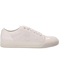 Lanvin - Dbb1 Low-Top Suede Sneaker With Patent Toe Cap - Lyst