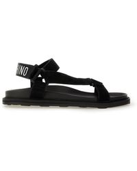 Moschino - Sandals With Iconic Logo Strap - Lyst