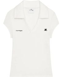 Courreges - Logo Cropped Polo Shirt - Lyst