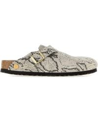 Birkenstock - Printed Suede Boston Slippers - Lyst