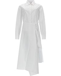 MSGM - Shirt Collar Midi Dress - Lyst