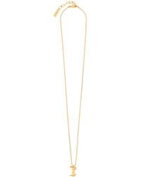 Saint Laurent - Cassandre Mini Brass Necklace - Lyst