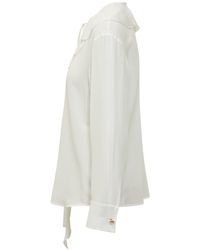 Max Mara - Elegant Shirt With Ruffles And Neck Detailing - Lyst