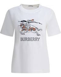Burberry - Cotton T-Shirt With Ekd - Lyst